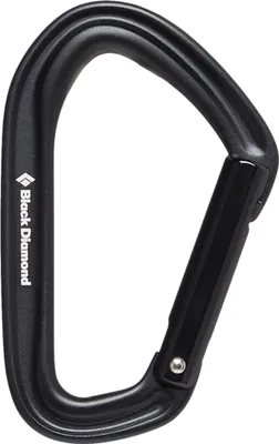 Schwarzer Schnappkarabiner "Hotforge Straight Gate" von Black Diamond; geeignet für Klettern.