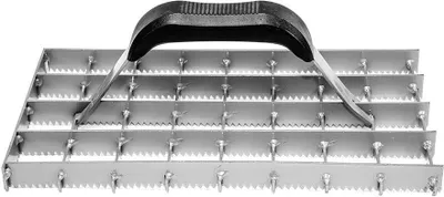 Produktbild von Gezahnter Gitterrabot aus Stahl 285x140mm für saubere Putzarbeiten – Gitterweite 35x35mm, 1 Stück, Metallfarben