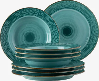 Produktbild von Mäser 931944 Tafelservice Prospero für 4 Personen, Porzellan, blau (1 Set, 8-teilig)