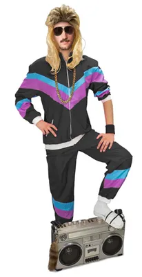 Produktbild von Trainingsanzug 80er Jahre Schwarz, Gr. XL