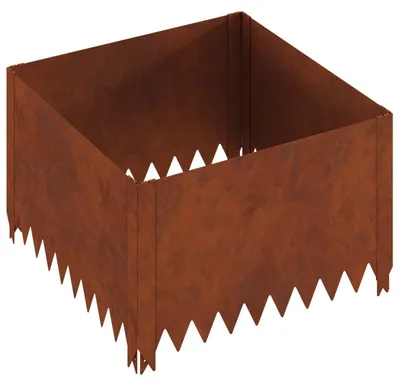 Image de vidaXL Bordure de pelouse 60 x 60 x 35 cm en acier rouillé