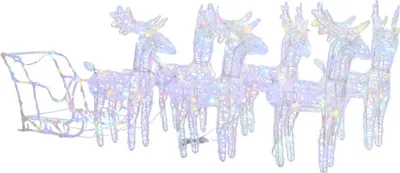 Produktbild von Rentiere Schlitten Weihnachtsdekoration 320 LEDs Acryl