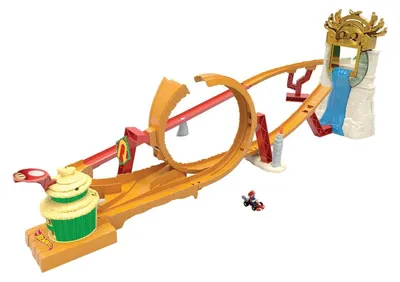 Produktbild von Mattel HMK49 - Hot Wheels - Super Mario Bros. Film - Dschungel-Königreich Rennbahn mit Mario