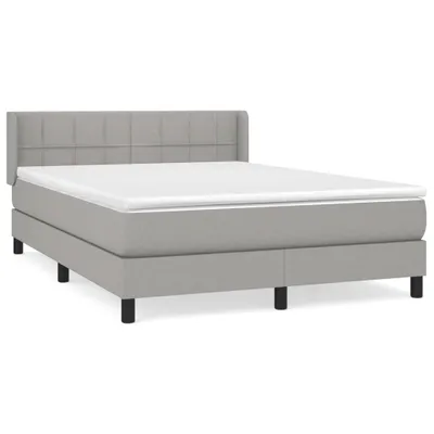 Produktbild von vidaXL Boxspringbett mit Matratze Hellgrau 140x200 cm Stoff
