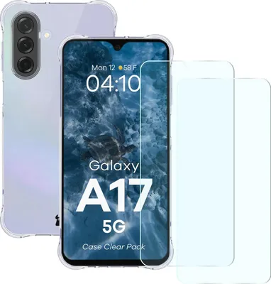 Produktbild von Schutzhülle + 2x gehärtetes Glas für Galaxy A17 5G, Bizon Case Clear Pack, Transparent