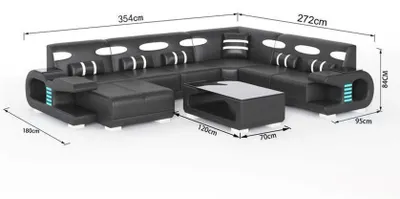 Obrázek produktu pro Elegantní konferenční stolek, černá skleněná deska, moderní design pro obývací pokoj
