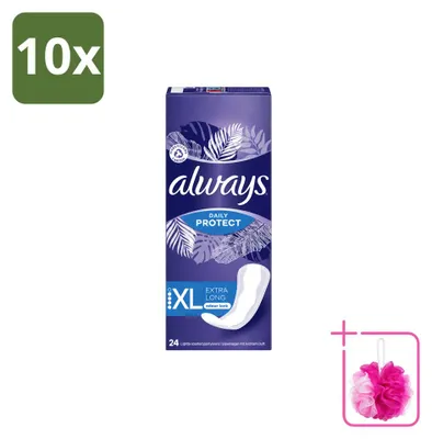 Productafbeelding van 10 x Always inlegkruisjes, extra lang - voordeelverpakking - 10 stuks