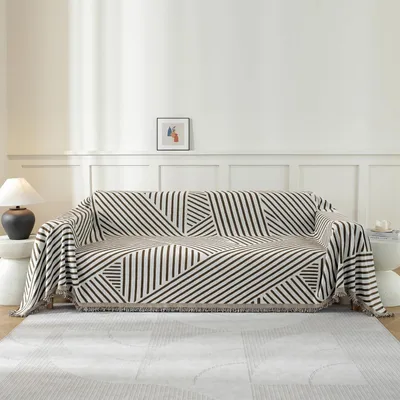 Produktbild von Sofa Überwurfdecke 3 Sitzer 180x340cm Chenille Dunkelkaffee