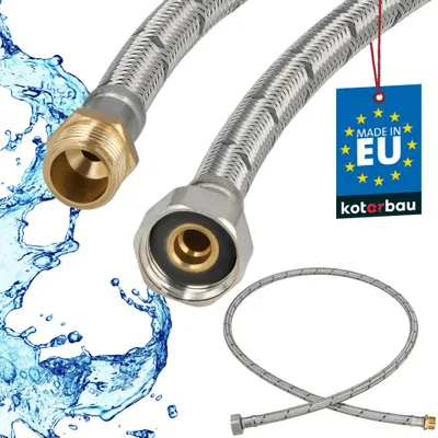 Produktbild von KOTARBAU® Flexschlauch Wasserschlauch 120cm Panzerschlauch 1/2"x3/8" Außengewinde x Innengewinde Anschlussschlauch für Armatur Schlauch Für Wasserhahn