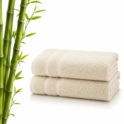 Produktbild von Bambus Handtücher 8er Set, 450 g/m², 50 % Viskose aus Bambus, 50 % Baumwolle,30 cm x 50 cm,Beige