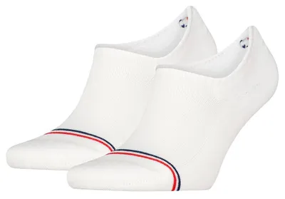 Produktbild von Tommy Hilfiger 2-Pack Flag Embroidery Footie Socks, Footie-Socken, Weiß, Kind, UK9-12, 2 Stück(e), Baumwolle, Elasthan, Nylon