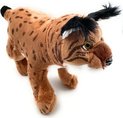 Produktbild von Onwomania Plüschtier Kuscheltier Stoff Tier Luchs Schneeluchs große Katze 24cm Braun