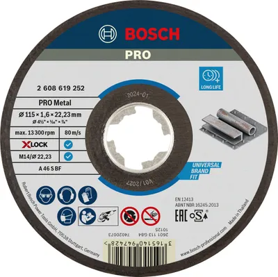 Zdjęcie produktu dla Bosch 2 608 619 252, Tarcza tnąca, Metale nieżelazne, Rura, Profil, Stal, Bosch, 2,22 cm, 11,5 cm, 1,6 mm
