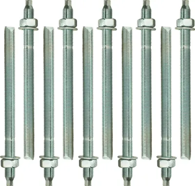 Produktbild von Isolbau Ankerstangen M12 x 130 mm - 10 Stück ETA Zulassung Gewindestange Verbundanker verzinkt mit Mutter & Unterlegscheibe Schwerlast-Anker Schwerlast-dübel