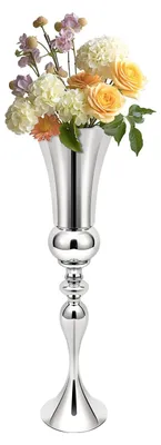 Produktbild von 74 cm Moderne Metall-Trompetenvase für Blumen und Dekoration