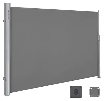 Zdjęcie produktu dla Markiza boczna - ochrona przed słońcem - rama aluminiowa - poliester - ochrona przed promieniowaniem UV - 180 x 400 cm