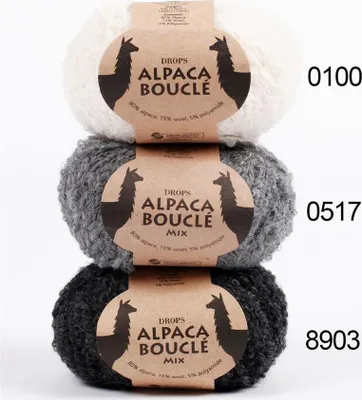 Produktbild von Drops Alpaca Bouclé (50g/140m) 8903 schwarz