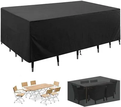 Image de Housse imperméable pour jardin - Oxford 420D - 200 x 160 x 70 cm - Housse pour mobilier de jardin - Protection pour chaise longue - Imperméable - Avec sangle de transport - Noir