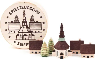 Produktbild von Seiffener Dorf in Spandose (4cm) von Dregeno Seiffen