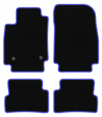 Image de Tapis de sol en moquette pour Renault Captur 2013-2019 (SUV) – jeu de 4 pièces, noir/bleu, sur mesure – Wielganizator CARLUX