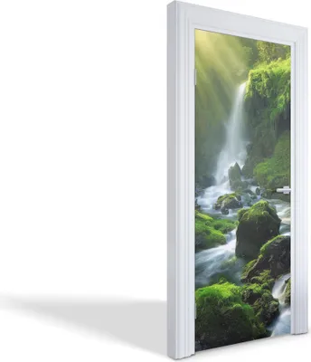 Produktbild von Selbstklebende Türfolien Kreativ Türtapeten Wandsticker - Grüner Wasserfall - 75 x 205 cm