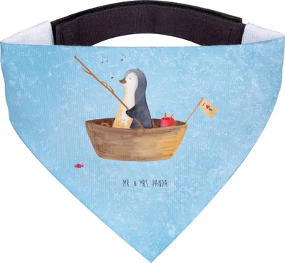 Produktbild von Mr. & Mrs. Panda Bandana Pinguin Angelboot - Eisblau - Geschenk, Angeln, Optimistisch, Boot, Halstuch Für Hunde, Hals Tuch, Hund, Lebenslust, Neustart