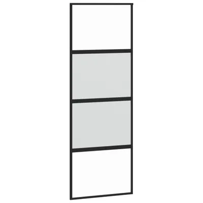 Produktbild von Schiebetür Schwarz 76x205 cm Hartglas und Aluminium