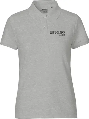 Produktbild von Huuraa Damen Polo Shirt Liechtenstein my love XXL Sport Grey Bio Baumwolle Fairtrade Poloshirt Geschenkidee