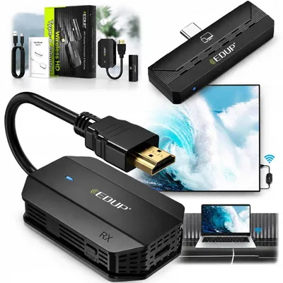 Zdjęcie produktu dla Bezprzewodowy nadajnik odbiornik transmiter USB HDMI 1080P Full HD 50m EDUP