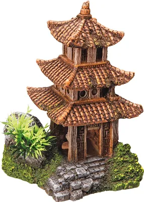 Obrázok produktu pre Vodné ozdoby "ASIAN TEMPLE" s rastlinami 10 x 9 x 14,5 cm