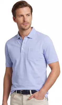 Produktbild von Brax Polo Hellblau Uni Normale Passform Piqué