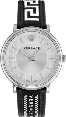 Produktbild von Versace VE5A01021 V-Circle Greca Edition silber schwarz weiss Herren Uhr NEU