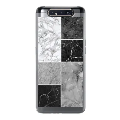 Produktbild von MuchoWow® Handyhülle Schutzhülle Hülle für Samsung Galaxy A80 Marmor - Schwarz - Weiß Silikon Softcase Handy Hülle - Schutzdeckel