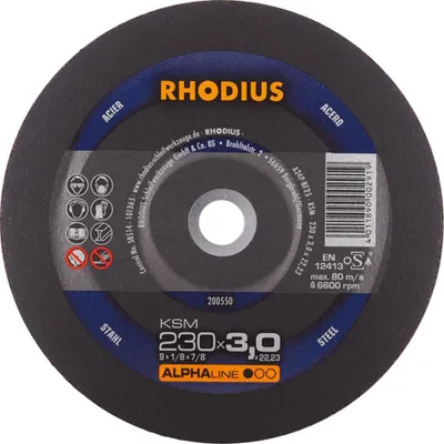 Produktbild von Rhodius Trennscheibe KSM 230x3,0x22,23mm Stahl Alphaline - 200550