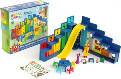 Productafbeelding van Learning Resources Numberblocks Step Squad Missie Hoofdkwartier Deluxe Speelset voor 3 jaar en ouder - Inclusief verzamelfiguur Drie