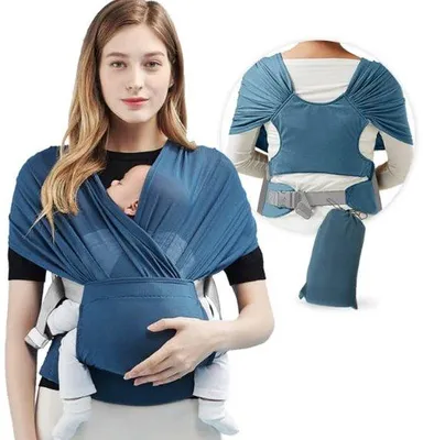 Zdjęcie produktu dla Ibenzoa® Oddychająca nosidło dla niemowląt i małych dzieci do 15 kg – oddychająca siateczka, miękki poliester, ergonomicznie regulowane, kolor niebieski