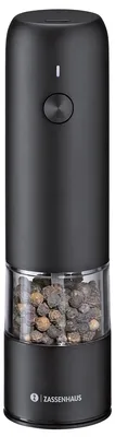 Productafbeelding van Zassenhaus pepermolen KÖLN, USB, elektrisch, 14 cm, zwart, artikelnummer 33137, EAN 4006528033137