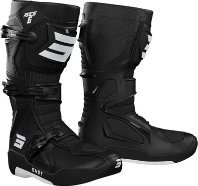Zdjęcie produktu dla Buty motocrossowe Shot Race 6, czarno-białe, 45