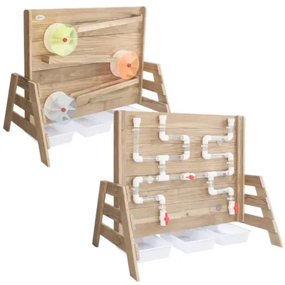 Image de CLASSIC WORLD EDU : Panneau mural en bois avec moulins à eau pour jouer avec l'eau