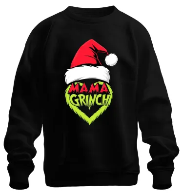 Produktbild von Mama Grinch Weihnachten Weihnachtsmütze Grinch Herz Lustig Sweatshirt Pullover, Schwarz, XXL