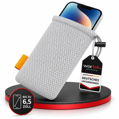 Obrázok produktu pre wortek Univerzálne puzdro na mobilný telefón Nylonové sieťové puzdro | 18,5 cm x 9 cm | pre akýkoľvek smartfón / mobilný telefón / iPhone | Sivé