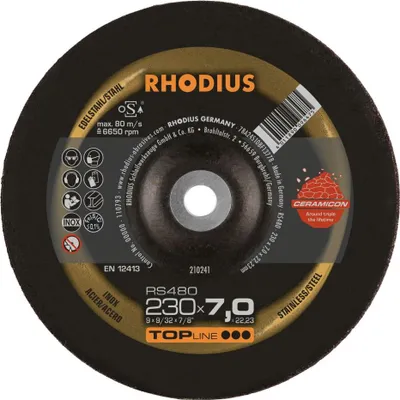 Zdjęcie produktu dla Tarcza do szlifowania zgrubnego Rhodius RS480 230 x 7,0 mm Inox (10 szt.)