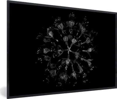 Produktbild von MuchoWow® Gerahmtes Poster Blume - Lila - Blau - Makro - Schwarz 30x20 cm - Poster mit Schwarzem Bilderrahmen Wandposter Rahmen Foto Bilder - Kunstdruck - Bild-Poster