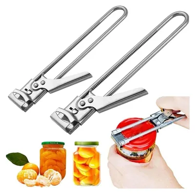 Produktbild von 2X Deckelöffner Edelstahl Sicherheits Dosenöffner Glasöffner Verstellbare Öffnung