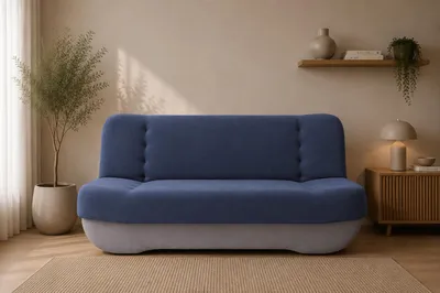 Produktbild von MOEBLO Schlafsofa PAFOS – Sofa Kippsofa Klappsofa Click-Clack Couch mit Bettkasten und Schlaffunktion (BxHxT): 192x90x87 cm (SORO 76+ SORO 83 - Dunkelblau + Hellgrau)