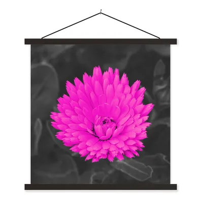 Produktbild von MuchoWow® Textilposter Blumen - Aquarell - Rosa 40x40 cm mit schwarzem Rahmen - Fotos