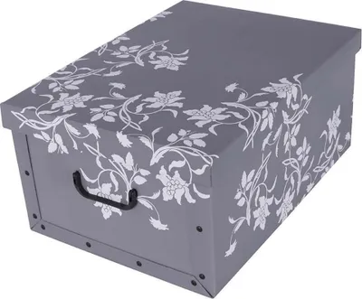 Produktbild von Aufbewahrungsboxen - 51 x 37 cm - Grau - recycelter Karton - mit Ranken