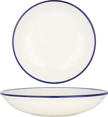 Immagine prodotto di Piatti fondi Rinart - Bordo blu - Porcellana - 20 cm (650cc)