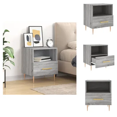 Zdjęcie produktu dla vidaXL Szafka nocna szara Sonoma 40x35x47,5 cm materiał drewnopochodny - Szafki nocne