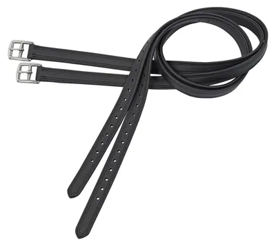 Zdjęcie produktu dla Skórzane strzemiona SOFT-CURVED czarne/stal nierdzewna, 160
